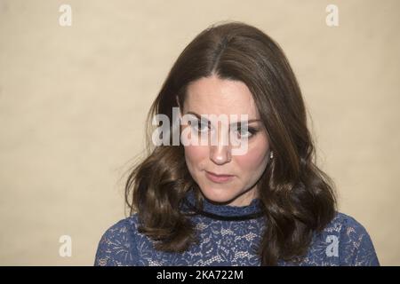 Oslo, Norwegen 20180201. Prinz William von Geat Britain und Herzogin Kate besuchen Norwegen. Herzogin Kate während des Besuchs von MESH am Donnerstagabend. Foto: Terje Bendiksby / NTB scanpi Stockfoto