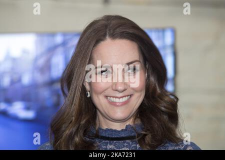 Oslo, Norwegen 20180201. Prinz William von Geat Britain und Herzogin Kate besuchen Norwegen. Herzogin Kate während des Besuchs von MESH am Donnerstagabend. Foto: Terje Bendiksby / NTB scanpi Stockfoto