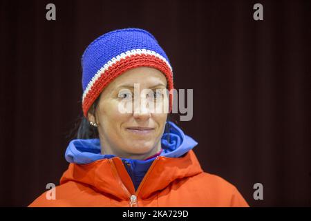 Pyeongchang, Südkorea 20180208. Marit Bjoergen vor dem Start des 15 km Skiathlons. Foto: Terje Pedersen / NTB scanpi Stockfoto