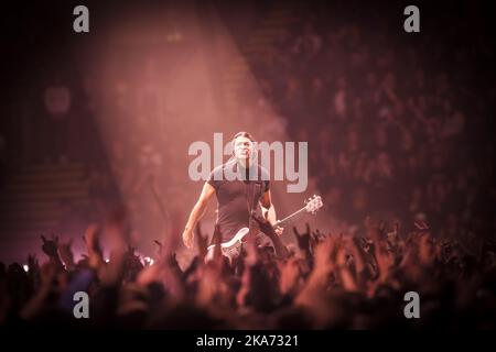 Baerum, Norwegen 20180502. Die amerikanische Heavy-Metal-Band Metallica spielt mittwochs abends während ihrer WorldWired Tour in der Telenor Arena. Foto: Heiko Junge / NTB scanpi Stockfoto