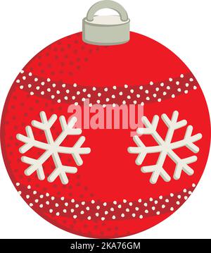 Vektordarstellung einer roten Weihnachtskugel. Stock Vektor