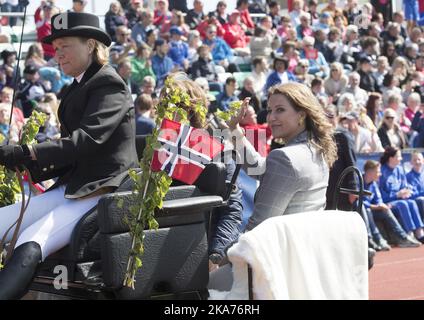 Nadderud, Norwegen 20190526. ViVil-Lekene 2019. Prinzessin Märtha Louise ist am Sonntag im Nadderud-Stadion anwesend und begleitet die Teilnehmer mit großer Begeisterung. Foto: Terje Bendiksby / NTB scanpix Stockfoto