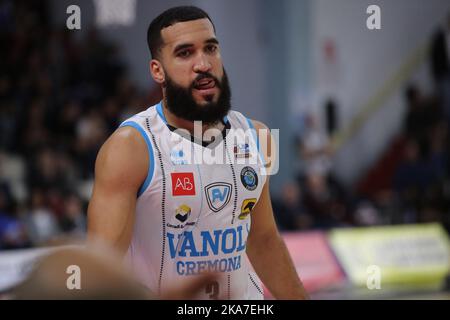 PalaRadi, Cremona, Italien, 30. Oktober 2022, Jalen Cannon (Vanoli Cremona) während der Vanoli Basket Cremona gegen Kienergia Rieti - Italienische Basketball-Serie Stockfoto