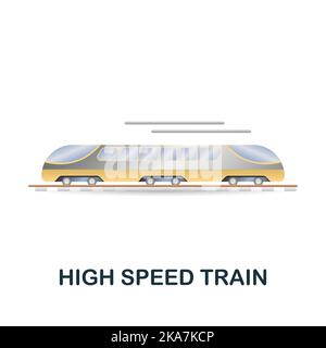 Symbol für Hochgeschwindigkeitszug. 3D Illustration aus der Smart City Kollektion. Creative High Speed Train 3D Symbol für Web-Design, Vorlagen, Infografiken und vieles mehr Stock Vektor