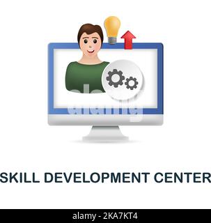 Symbol für das Skill Development Center. 3D Illustration aus der Smart City Kollektion. Creative Skill Development Center 3D Symbol für Web-Design, Vorlagen Stock Vektor