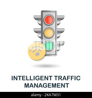 Symbol für intelligentes Verkehrsmanagement. 3D Illustration aus der Smart City Kollektion. Creative Intelligent Traffic Management 3D-Symbol für Webdesign Stock Vektor