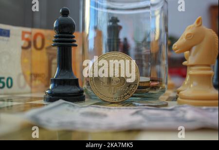 bitcoin als Alternative zu anderen Währungen Stockfoto