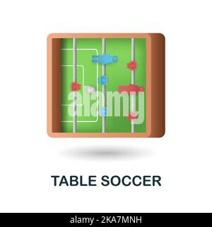 Tischfußball-Symbol. 3D Illustration aus der Tischspiele-Sammlung. Creative Table Soccer 3D Symbol für Webdesign, Vorlagen, Infografiken und mehr Stock Vektor