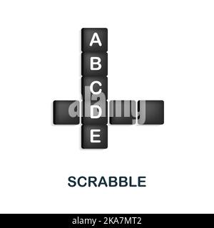 Scrabble-Symbol. 3D Illustration aus der Tischspiele-Sammlung. Creative Scrabble 3D Symbol für Webdesign, Vorlagen, Infografiken und mehr Stock Vektor