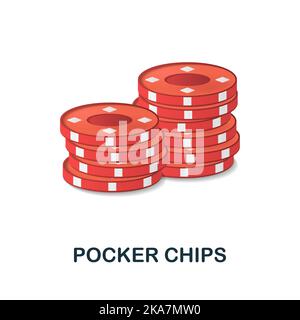 Pocker Chips-Symbol. 3D Illustration aus der Tischspiele-Sammlung. Creative Pocker Chips 3D Symbol für Webdesign, Vorlagen, Infografiken und mehr Stock Vektor