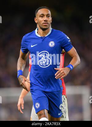 22. Oktober 2022 - Chelsea gegen Manchester United - Premier League - Stamford Bridge Pierre-Emerick Aubameyang von Chelsea während des Spiels in der Premier League gegen Manchester United Bild : Mark Pain / Alamy Stockfoto