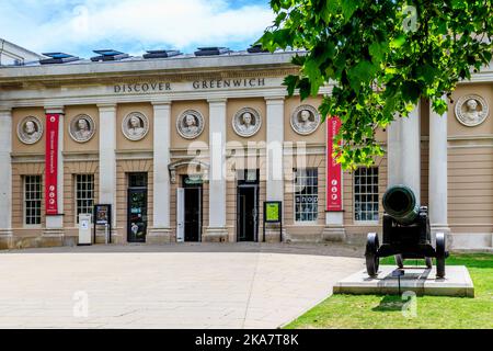 LONDON, GROSSBRITANNIEN - 20. MAI 2014: Es ist das Discover Greenwich Visitor Centre, von dem aus die Studie von Marine Greenwich beginnt. Stockfoto