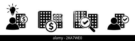 Symbol für erfolgreiche Wohnungssuche. Hausdurchsuchungszeichen Stock Vektor