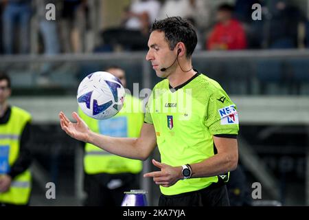 Verona, Italien. 31. Oktober 2022. Der Schiedsrichter Juan Luca Sacchi während des Spiels Hellas Verona FC vs AS Roma, italienische Fußballserie A in Verona, Italien, Oktober 31 2022 Quelle: Independent Photo Agency/Alamy Live News Stockfoto