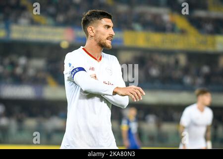 Verona, Italien. 31. Oktober 2022. Roma's Lorenzo Pellegrini Portrait während Hellas Verona FC vs AS Roma, italienische Fußballserie A Spiel in Verona, Italien, Oktober 31 2022 Quelle: Independent Photo Agency/Alamy Live News Stockfoto