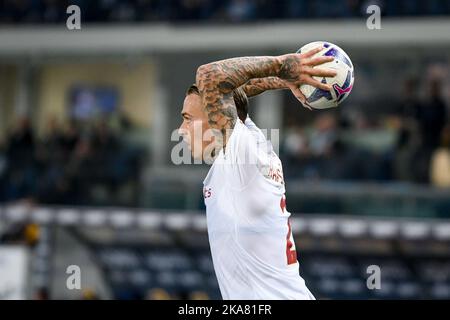 Verona, Italien. 31. Oktober 2022. Roma's Rick Karsdorp Portrait während Hellas Verona FC vs AS Roma, italienische Fußballserie A Spiel in Verona, Italien, Oktober 31 2022 Quelle: Independent Photo Agency/Alamy Live News Stockfoto