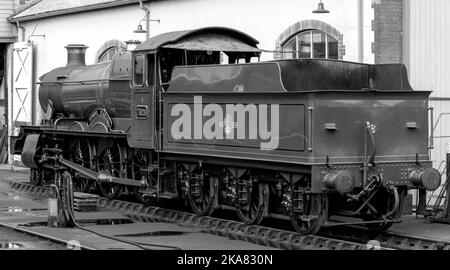 GWR 7800 Klasse 7828 Odney Manor bewahrte britische Dampflokomotive am Bahnhof Minehead, West Somerset Preservation Railway, Somerset, Großbritannien. Stockfoto