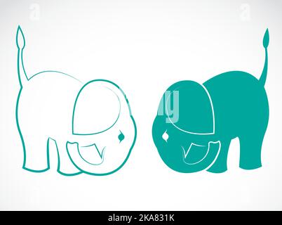 Vektorbild eines Elefanten auf weißem Hintergrund. Leicht editierbare Vektorgrafik mit Ebenen. Wilde Tiere. Stock Vektor