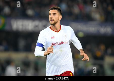 Verona, Italien. 31. Oktober 2022. Roma's Lorenzo Pellegrini Portrait während Hellas Verona FC vs AS Roma, italienische Fußballserie A Spiel in Verona, Italien, Oktober 31 2022 Quelle: Independent Photo Agency/Alamy Live News Stockfoto