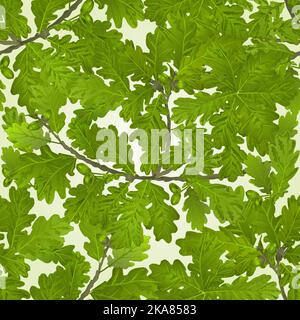 Nahtlose Textur Zweig der Eiche mit Eicheln natürlichen Sommer Hintergrund Vektor-Illustration für Design editierbare Handzeichnungen Stock Vektor