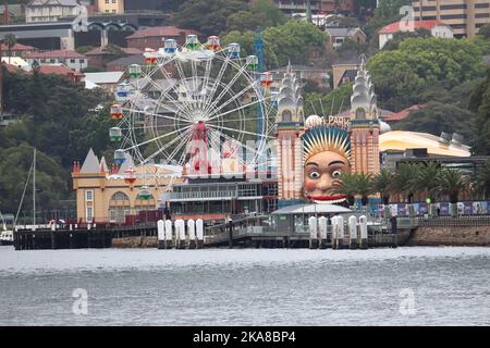 Blick auf das Riesenrad im Luna Park Stockfoto