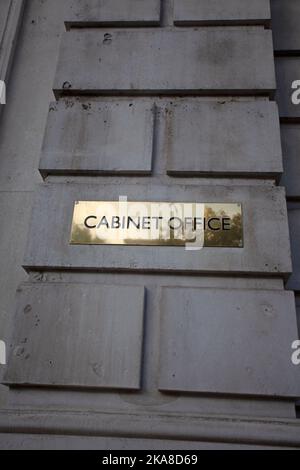 Schild „Cabinet Office“. Whitehall London England Stockfoto