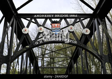 Die Andresey-Brücke über den Fluss Trent, Burton-upon-Trent-Stadt, Staffordshire, England; Großbritannien Stockfoto