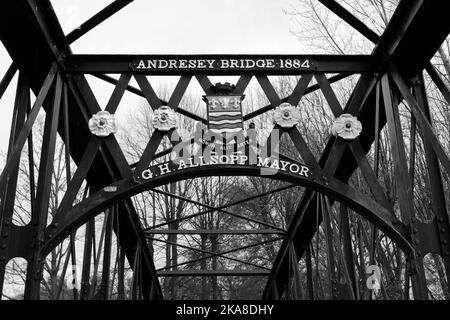 Die Andresey-Brücke über den Fluss Trent, Burton-upon-Trent-Stadt, Staffordshire, England; Großbritannien Stockfoto