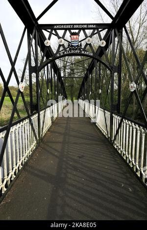 Die Andresey-Brücke über den Fluss Trent, Burton-upon-Trent-Stadt, Staffordshire, England; Großbritannien Stockfoto