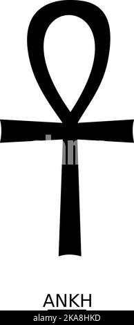 Vektor Ankh Kreuz Symbol in Schwarz und Weiß Stock Vektor