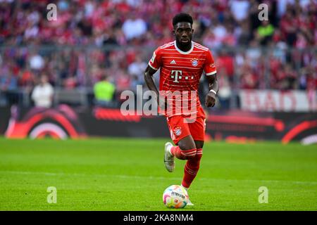 München, Deutschland . 29. Oktober 2022. #19 Alphonso Davies FC Bayern München 6 : 2 - FSV Mainz 05, Fußball-Bundesliga, Allianz Arena, München. Kredit: SPP Sport Pressefoto. /Alamy Live News Stockfoto