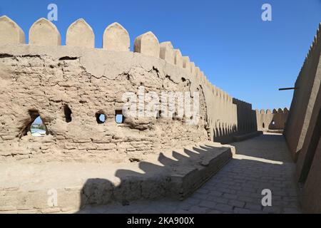 Dachterrasse des Palastes Kunya Ark, Ichan Kala (innere Festung), Khiva, Provinz Khorezm, Usbekistan, Zentralasien Stockfoto