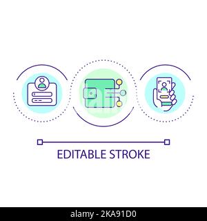 Symbol für das Krypto-Wallet-Loop-Konzept erstellen Stock Vektor