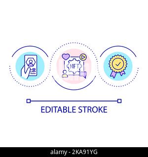 Symbol für das NFTS-Konzept in sozialen Netzwerken Stock Vektor