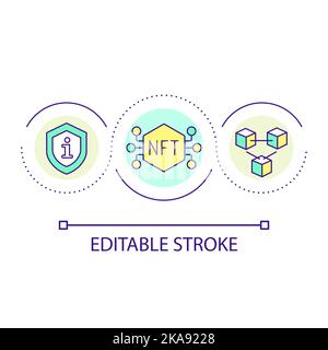 NFT in Blockchain Network Loop Concept Icon Stock Vektor