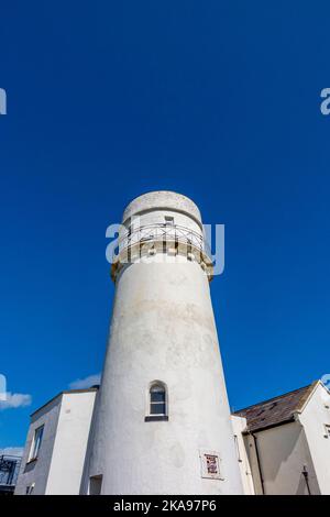 Alter Leuchtturm von Hunstanton in West Norfolk England, Großbritannien, erbaut 1840 und wird heute als Ferienunterkunft genutzt. Stockfoto