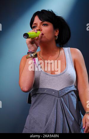 Lily Allen, V2007, Hylands Park, Chelmsford, Essex, Großbritannien - 19. August 2007 Stockfoto