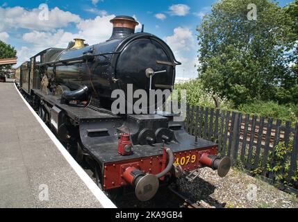 Dampflokomotive Nr. 4079 „Pendennis Castle“ im Didcot Railway Center, Didcot, Oxfordshire Stockfoto