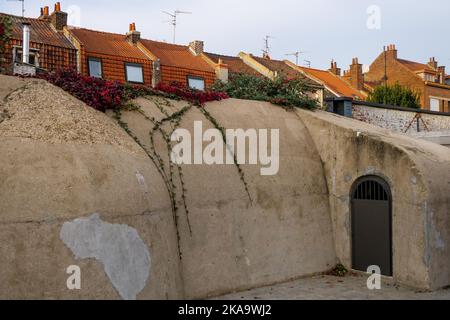 Stilles blockhaus aus dem Zweiten Weltkrieg. Fives District, Lille, Nord, Hauts-de-France, Frankreich Stockfoto