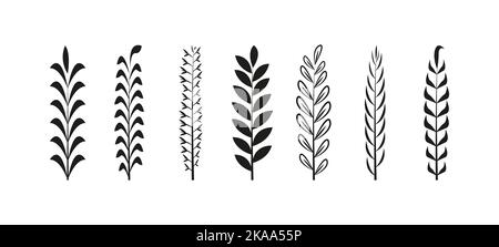 Pflanzen Skizze, tolles Design für jeden Zweck. Set von handgezeichneten Blumen, Blättern und Ästen Stock Vektor