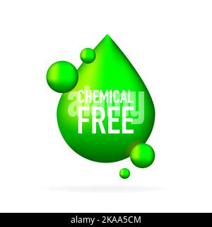 Symbol für kein chemisches Risiko. Bio-Lebensmittel, keine Zusatzstoffe, keine Konservierungsstoffe Stock Vektor