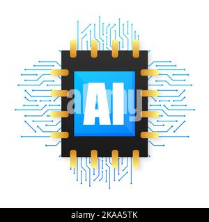 Logo Für Künstliche Intelligenz, Symbol. Vektorsymbol. Maschinelles Lernen, künstliche Intelligenz. Stock Vektor