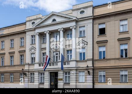 Kroatisches Parlament, Oberstadt, Gornji Grad, Markusplatz, Zagreb, Kroatien Stockfoto