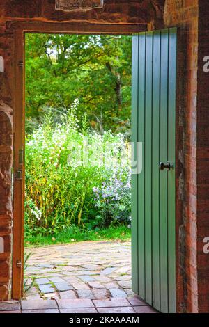 National Trusts Rock Cottages Höhlenhäuser auf Kinver Edge Staffordshire England Stockfoto