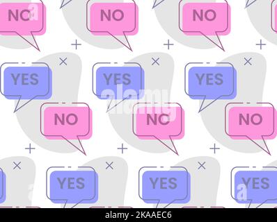 Sprechblasen mit Ja- und Nein-Text, nahtloser Hintergrund Stock Vektor