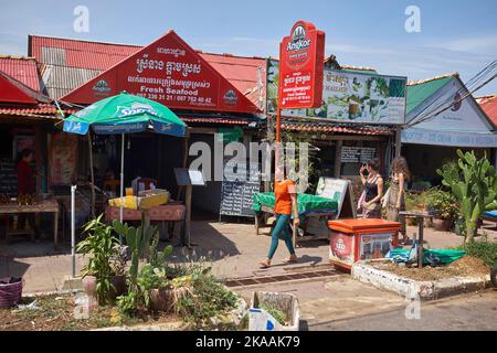 Fischerdorf Krabbenmarkt Kep Kambodscha Stockfoto