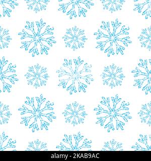 Nahtloses Schneeflocken-Muster auf weißem Hintergrund Stock Vektor