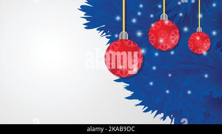 Weihnachtlicher Hintergrund mit roten Glühbirnen Stock Vektor