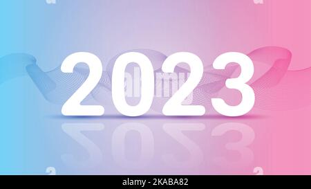 2023 Text auf Verlaufshintergrund Stock Vektor