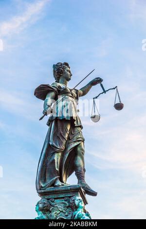 lady Justice in Frankfurt Stockfoto